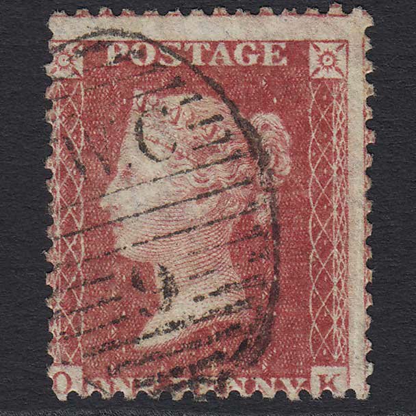 GB QV 1857 1d Rose-red (Plate 43) (SG40) 'OK' GU London D&S WC9 C10