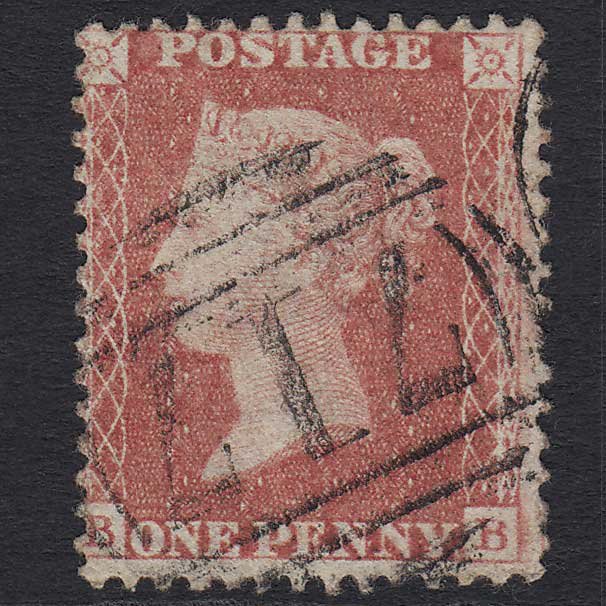 GB QV 1857 1d Rose-red (Plate 60) (SG40) 'BB' FU Slough (717) C10