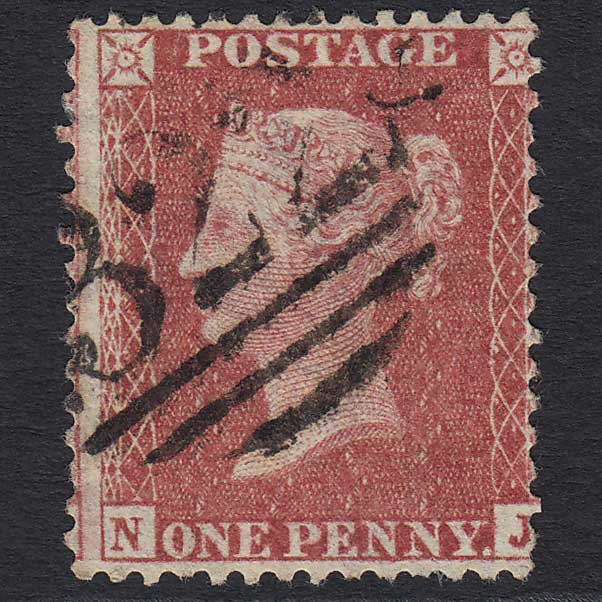 GB QV 1857 1d Rose-red (Plate 36) (SG40) 'NJ' GU Gravesend (322) C10