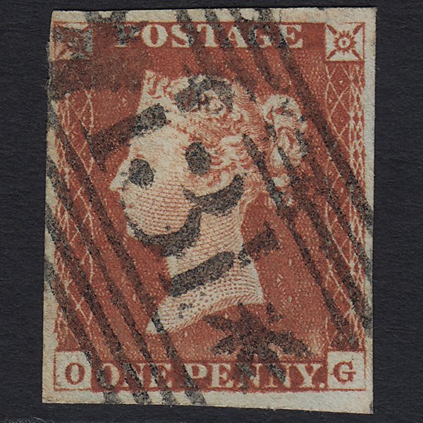 GB QV 1841 1d (Plate 61) SG8-B1(1) OG FU Edinburgh 131 With Stars 4M Imperf