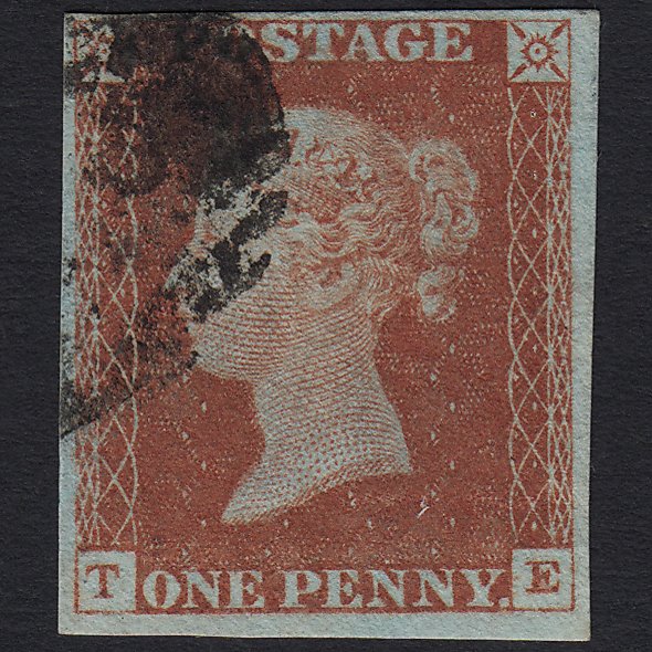 GB QV 1841 1d Red-brown (Plate 65) SG8-B1(1) TE FU 4 Margins