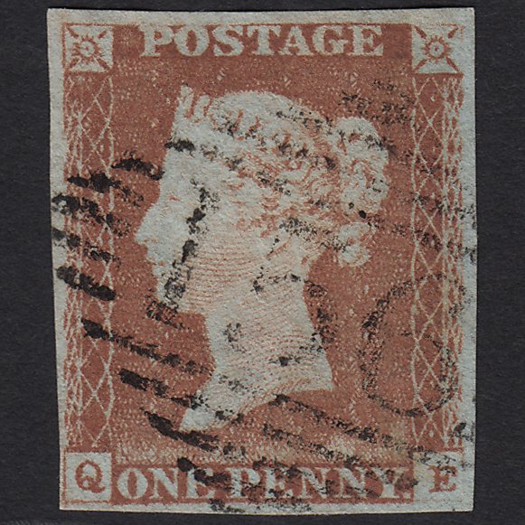 GB QV 1841 1d Pale Red-brown (Plate 159) SG9-B2(3) QE VFU Cork 156 4 Margins
