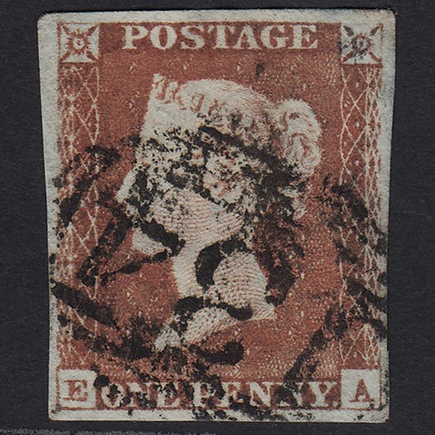 GB QV 1841 1d Pale Red-brown (Plate 65) SG9-B1(3) EA FU Bristol 134 4 Margins
