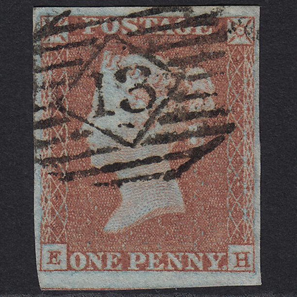 GB QV 1841 1d Red-brown (Plate 98) SG8-B1(1) EH GU London IS 13 4 Margins