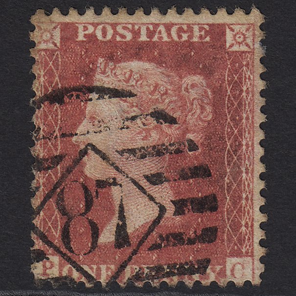 GB QV 1857 1d Rose-red (Plate 56) SG40-C10(1) PC GU London IS 87