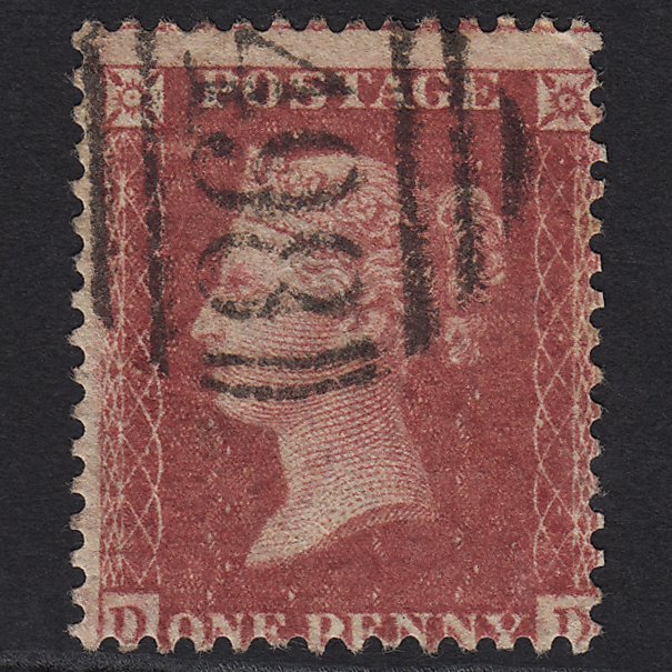 GB QV 1857 1d Rose-red (Plate 46) SG40-C10(1) DD GU Manchester 498