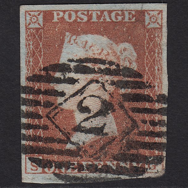 GB QV 1841 1d Red-brown (Plate 96) SG8-B1(1) SG GU nr 4M Imperf London IS 2