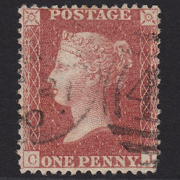 GB QV 1857 1d Rose-red (Plate 48) SG40-C10(1) CJ GU Light Cancel