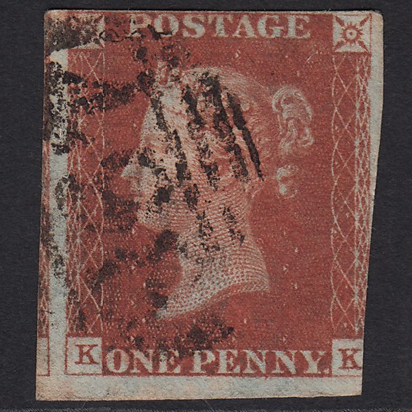 GB QV 1841 1d Red-brown (Plate 62) SG8-B1(1) KK GU Manchester 498
