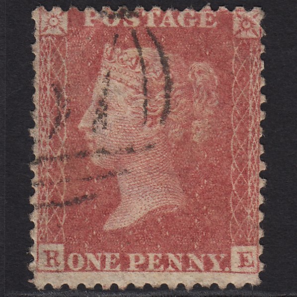 GB QV 1857 1d Rose-red (Plate 55) SG40-C10(1) RE GU Light Cancel