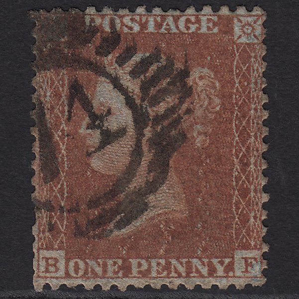 GB QV 1855 1d Red-brown (Plate 2) SG24-C3(1) BF GU London D&S 74