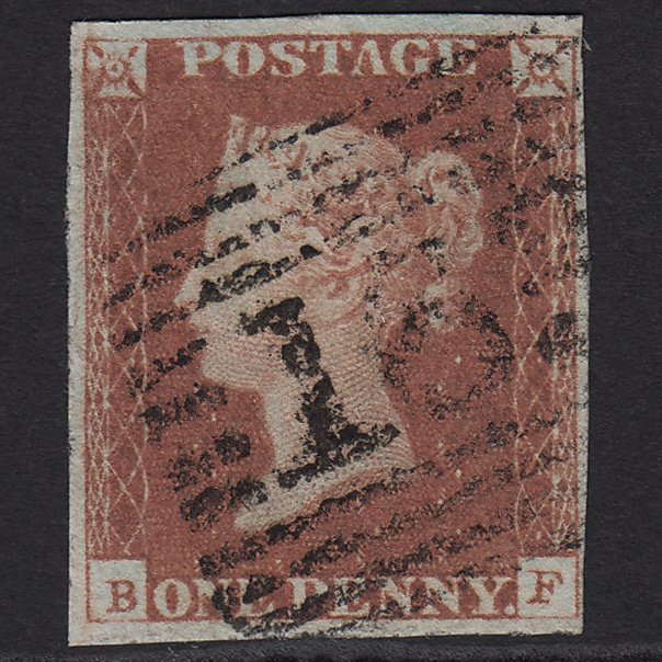 GB QV 1841 1d Red-brown (Plate 76) SG8-B1(1) BF VFU Greenock 163