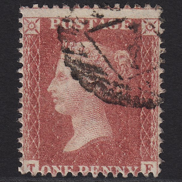 GB QV 1857 1d Rose-red (Plate 41) SG40-C10(1) TF FU London IS Cancel Misperf