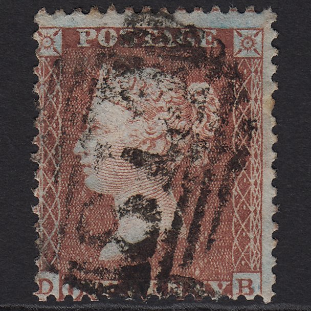 GB QV 1855 1d Red-brown (Plate 11) SGC6(1) DB GU Cambourne 815