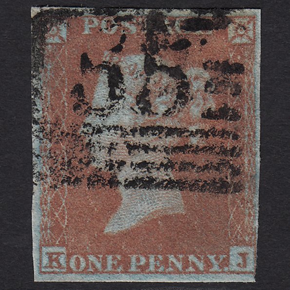 GB QV 1841 1d Very Blued (Plate 135) SG8a-B1(2) KJ GU nr 4 Margins Scotland