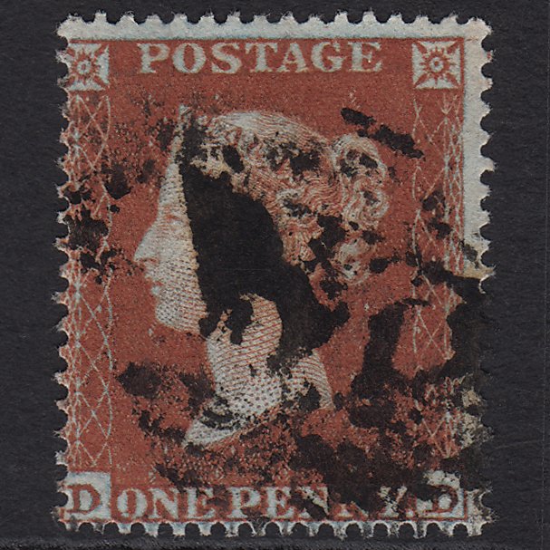 GB QV 1854 1d Red-brown (Plate 193) SG17-C1(1) DD FU Ireland