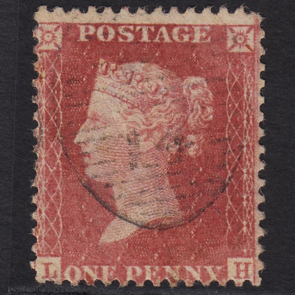 GB QV 1857 1d Rose-red (Plate 27) SG40-C10(1) LH GU Light London D&S Cancel