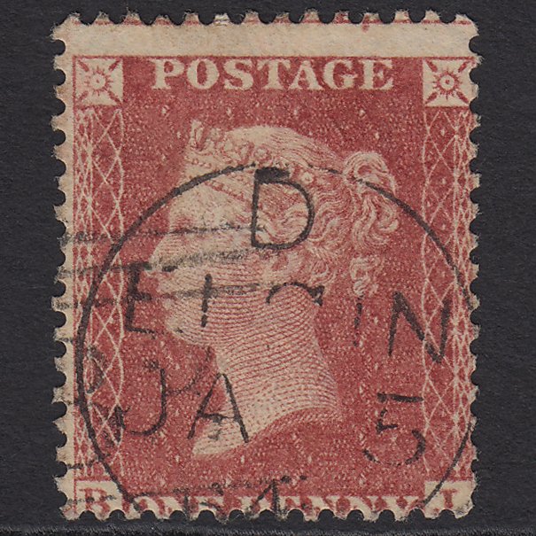 GB QV 1861 1d Rose-red (Plate 51) SG42-C12(3) BJ FU Elgin CDS Cancel Misperf