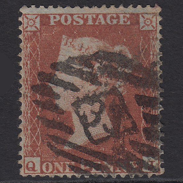 GB QV 1854 1d Red-brown (Plate 188) SG17-C1(1) QJ GU London IS Cancel