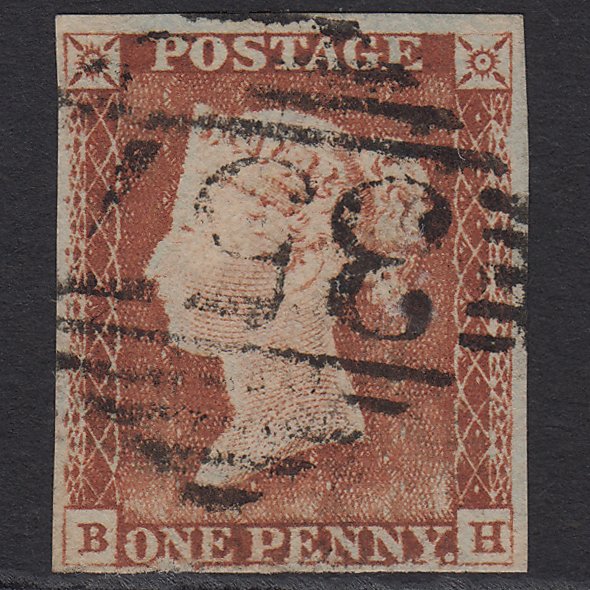 GB QV 1841 1d Pale Red-brown (Plate 41) SG9-B1(3) BH GU 4 Margins Newry 357