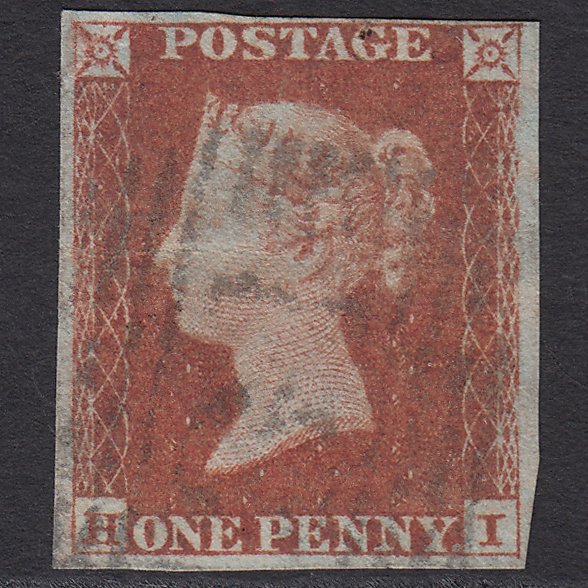 GB QV 1841 1d Red-brown (Plate 77) SG8-B1(1) HI GU 4 Margins Scotland Fat I