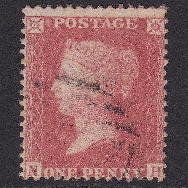 GB QV 1857 1d Pale Rose (Plate 52) SG39-C10(3) NH GU Light Cancel