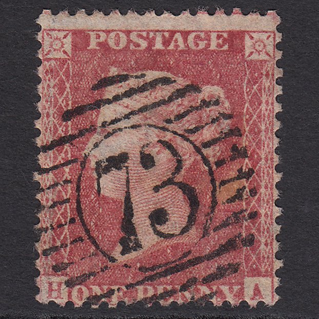 GB QV 1857 1d Rose-red (Plate 42) SG40-C10(1) HA GU London D&S 73 Misperf