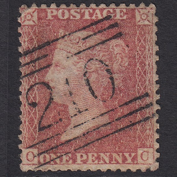 GB QV 1857 1d Rose-red (Plate 48) SG40-C10(1) OC GU Kirkcaldy 210