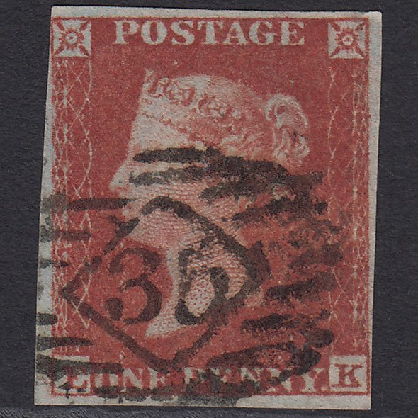GB QV 1841 1d Red-brown (Plate 159) SG8-B2(1) EK FU nr 4M London IS 35 35.c