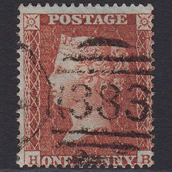 GB QV 1855 1d Red-brown (Plate 1) SG21-C4(1) HB VFU Hull 383 Spoon