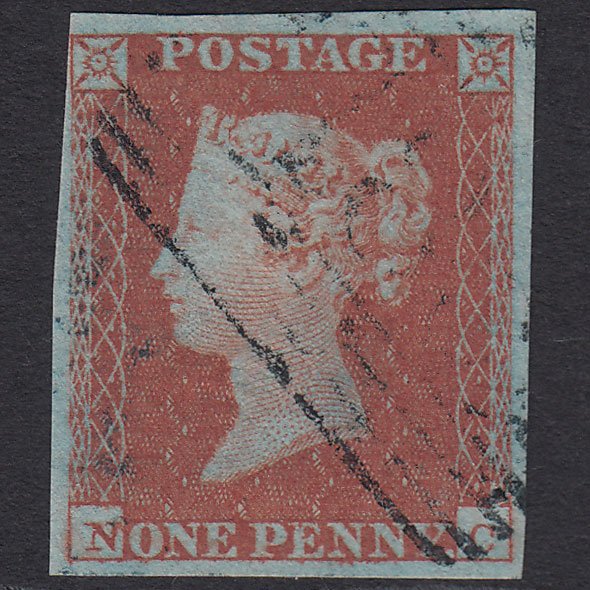 GB QV 1841 1d Very Blued (Plate 113) SG8a-B1(2) NC VFU 4 Margins Scotland