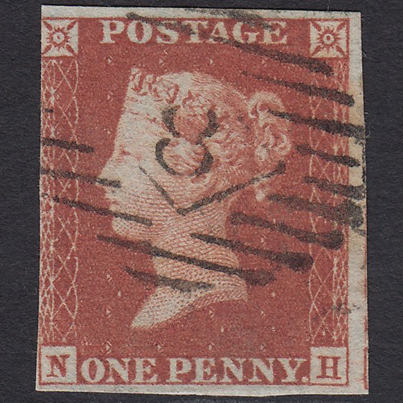 GB QV 1841 1d Red-brown (Plate 170) SG8-B2(1) NH FU 3 Margins London IS 8