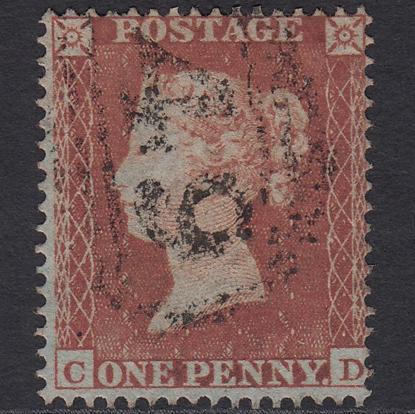 GB QV 1854 1d Red-brown (Plate 179) SG17-C1(1) CD GU Barnsley 49
