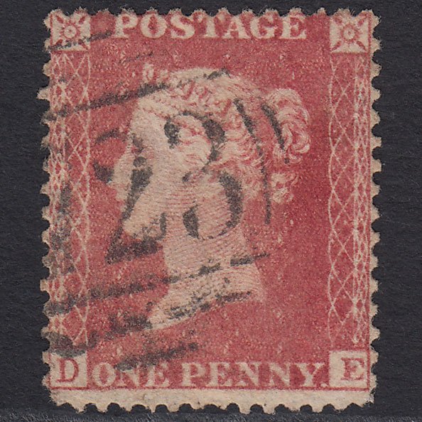 GB QV 1857 1d Rose-red (Plate 62) SG40-C10(1) DE GU Southampton 723
