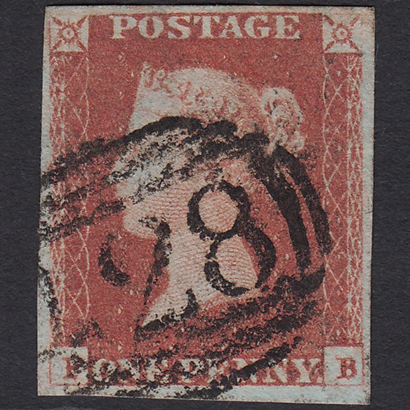 GB QV 1841 1d Red-brown (Plate 82) SG8-B1(1) FB FU Hurst Green 428