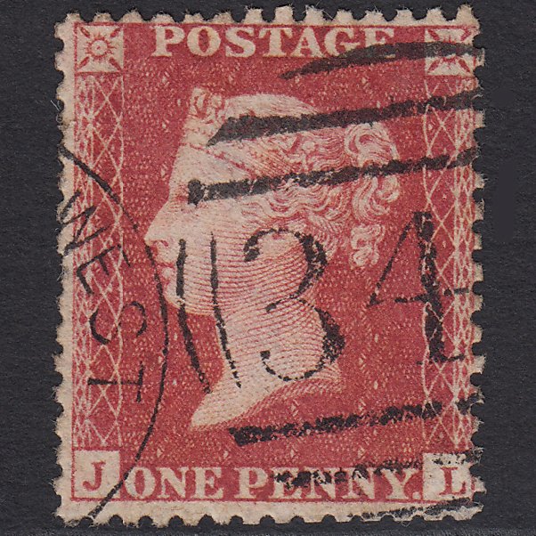 GB QV 1857 1d Rose-red (Plate 43) SG40-C10(1) JL GU Haverfordwest 345