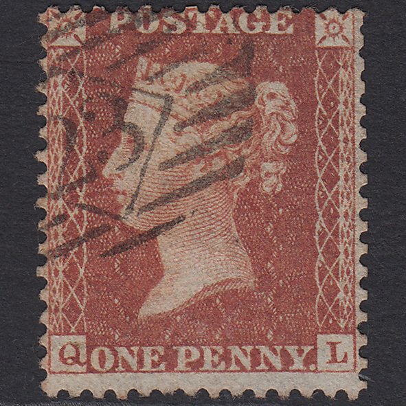 GB QV 1855 1d Red-brown (Plate 6) SG24-C3(1) QL GU London IS 23