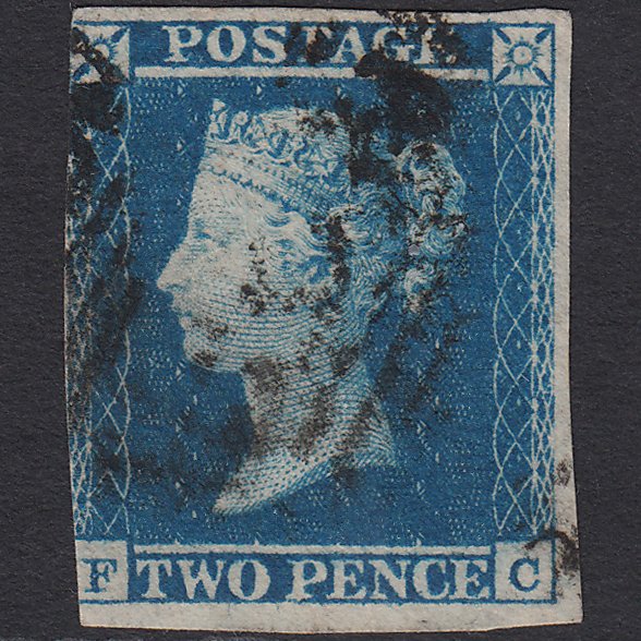 GB QV 1841 2d Violet-blue Early Stage (Plate 4) SGEs17 Ivory Head FC FU 3M