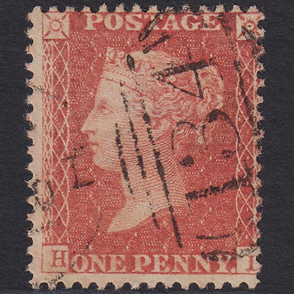 GB QV 1857 1d Red-Orange Transitional (Plate 40) SGC9(2) HL VFU Bristol 134