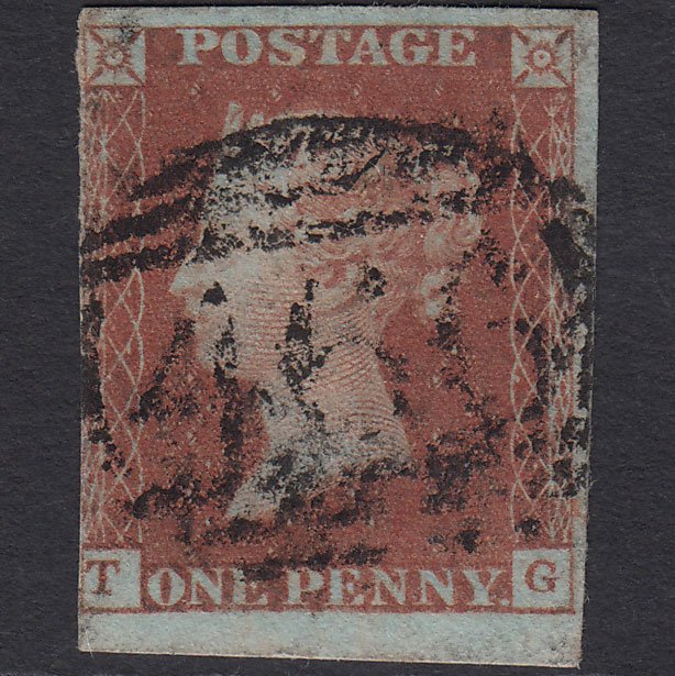 GB QV 1841 1d Red-brown (Plate 76) SG8-B1(1) TG GU nr 4M Liverpool 466