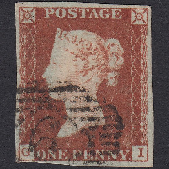 GB QV 1841 1d Red-brown (Plate 49) SG8-B1(1) GI GU 4M London IS Cancel