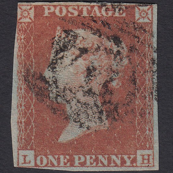 GB QV 1841 1d Red-brown (Plate 130) SG8-B2(1) LH GU nr 4 Margins