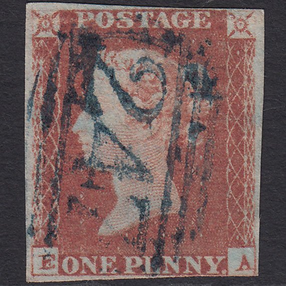 GB QV 1841 1d Red-brown (Plate 82) SG8-B1(1) EA GU nr 4M Blue Elmham 247