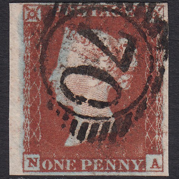 GB QV 1841 1d (Plate 48) SG8-B1(1) NA VFU 4M London D&S 70 Marginal