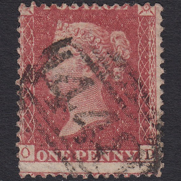 GB QV 1857 1d Rose-red (Plate 62) SG40-C10(1) OD GU Leek 448 Large Misperf