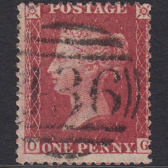 GB QV 1857 1d Deep Rose-red (Plate 61) SG41-C10(4) OG GU Lancaster 436