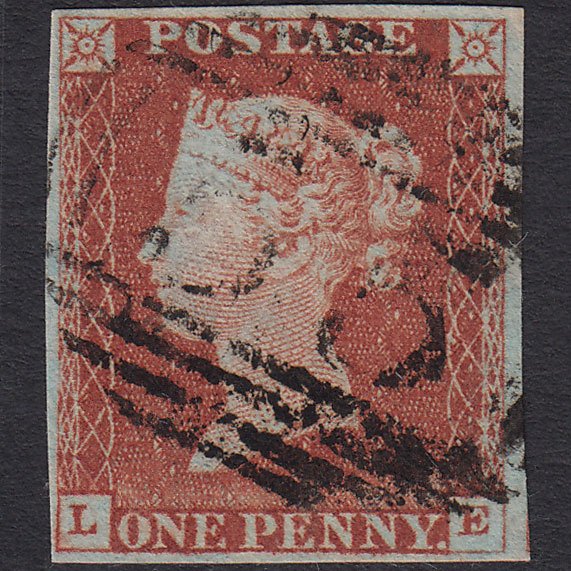 GB QV 1841 1d Red-brown (Plate 52) SG8-B1(1) LE VFU 4 Margins Bawtry 55