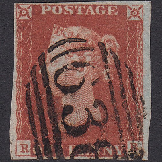 GB QV 1841 1d Deep Red-brown (Plate 60) SG10-B1(4) RB FU Retford 638
