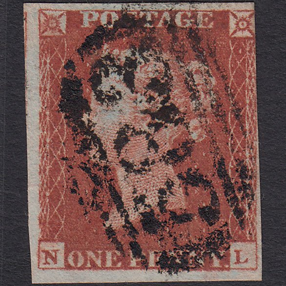 GB QV 1841 1d Red-brown (Plate 60) SG8-B1(1) NL GU nr 4M Nottingham 583