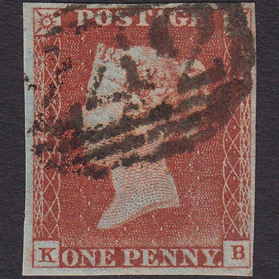 GB QV 1841 1d Pale Red-brown (Plate 52) SG9-B1(3) KB FU 4 Margins Derby 242